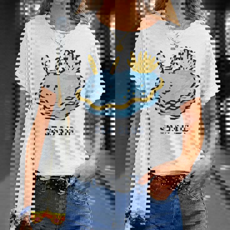 ウミウシ 海牛ealug イラスト ゆるい 簡単 おもしろ かわいい 動物 人気 海洋生物 Tシャツ 彼女への贈り物