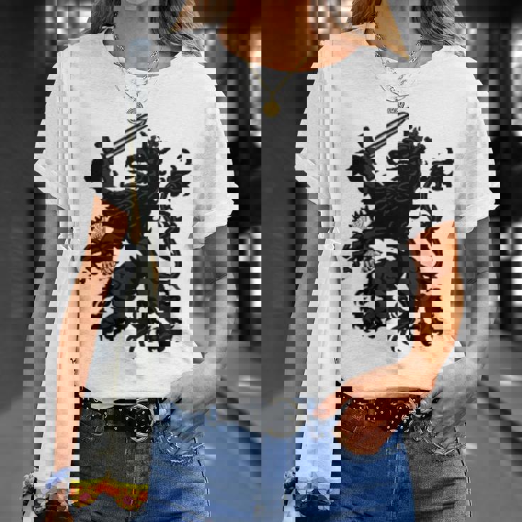 オランダ国旗 オランダプライド オランダルーツ ライオンコート Tシャツ 彼女への贈り物