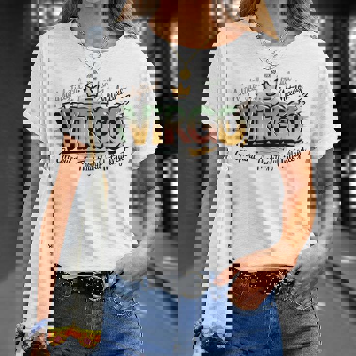 カラフルな乙女座の星座デザイン Tシャツ 彼女への贈り物