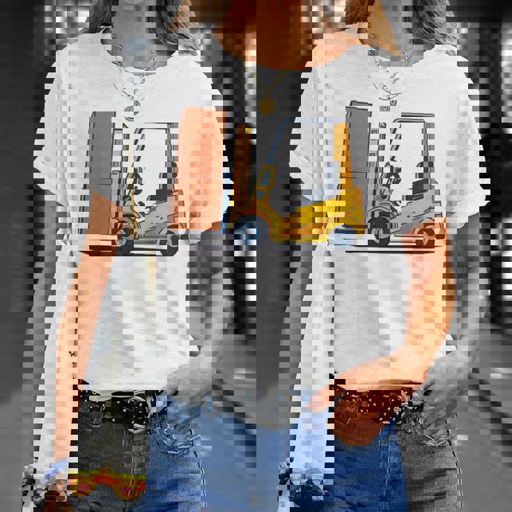 キッズ フォークリフト車両工事現場掘削機建設作業員 男の子 Tシャツ 彼女への贈り物