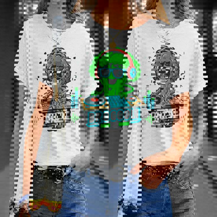 クールなブロッコリーdjミュージックパーティーバイブ面白いデザイン。 Tシャツ 彼女への贈り物