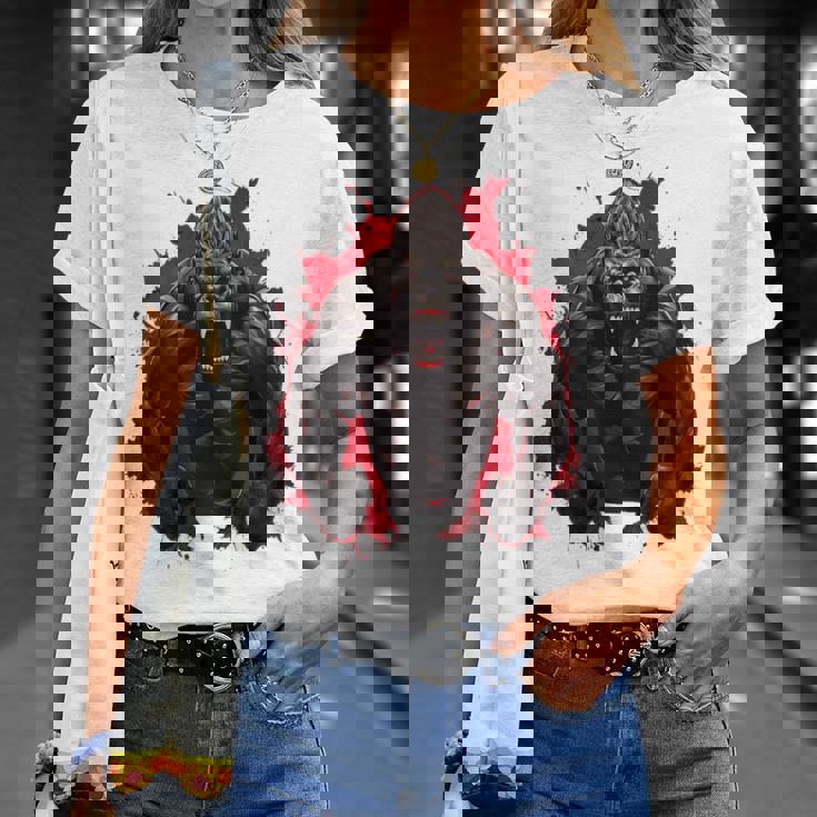 ゴリラ・ボディビル・ワークアウト バックプリント・ジム Tシャツ 彼女への贈り物