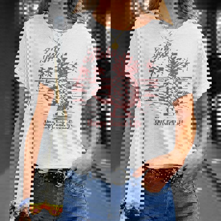 サーフィン パイナップル レトロ ビーチ ヤシの木 トロピカル 美学 Tシャツ 彼女への贈り物