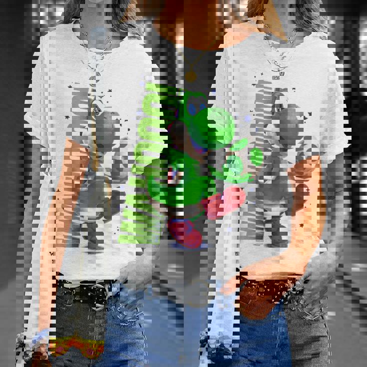 ザ・スーパーマリオギャラクシー・ムービー Action Yoshi Tシャツ 彼女への贈り物