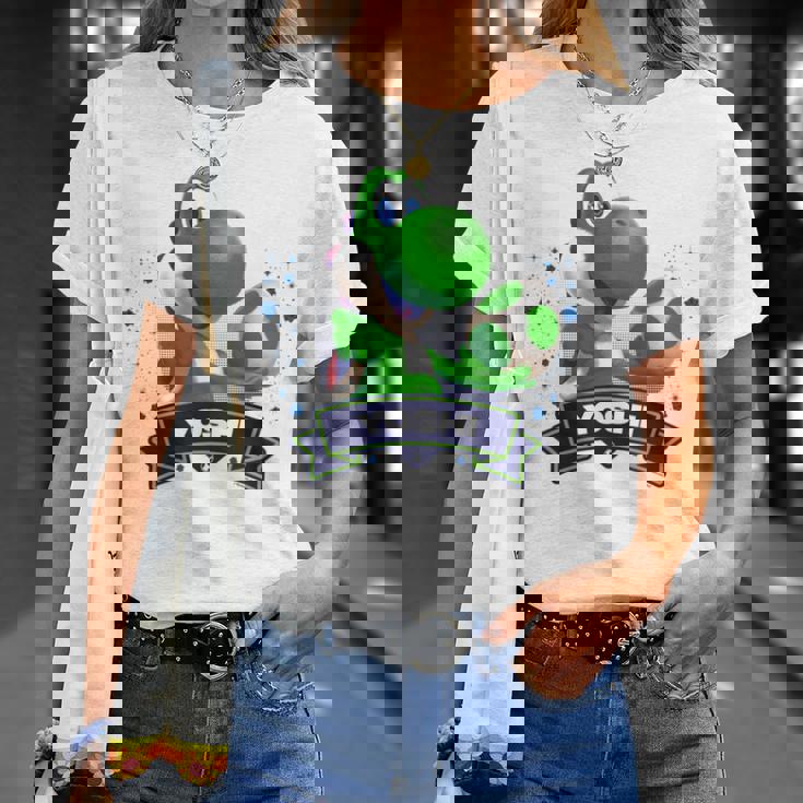 ザ・スーパーマリオギャラクシー・ムービー Yoshi Champion 長袖tシャツ Tシャツ 彼女への贈り物