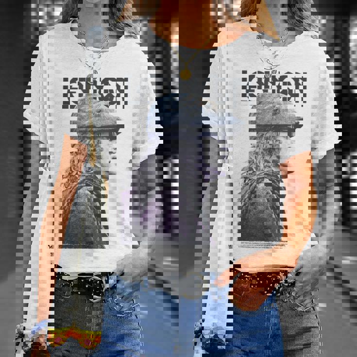 ジョン・レノン 平和な色調の肖像画 Tシャツ 彼女への贈り物