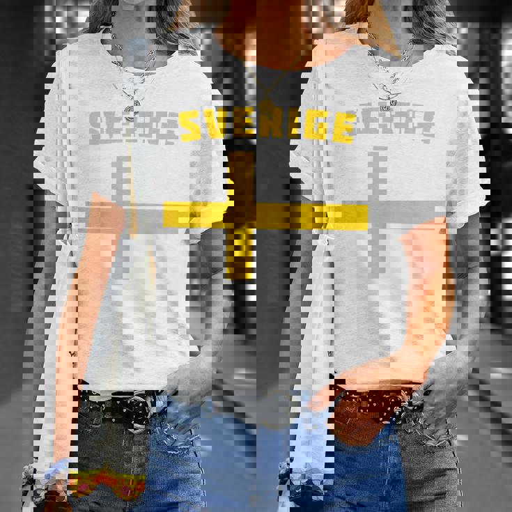 スウェーデンサッカースウェーデン国旗 ファンジャージ Tシャツ 彼女への贈り物