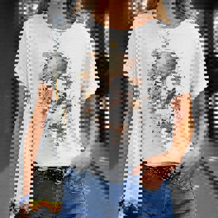 スカルバックプリント。 Tシャツ 彼女への贈り物