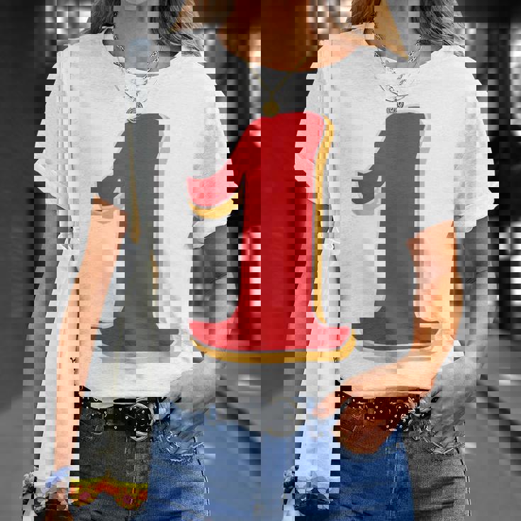 タイポグラフィ 第1番 数字 1 Tシャツ 彼女への贈り物