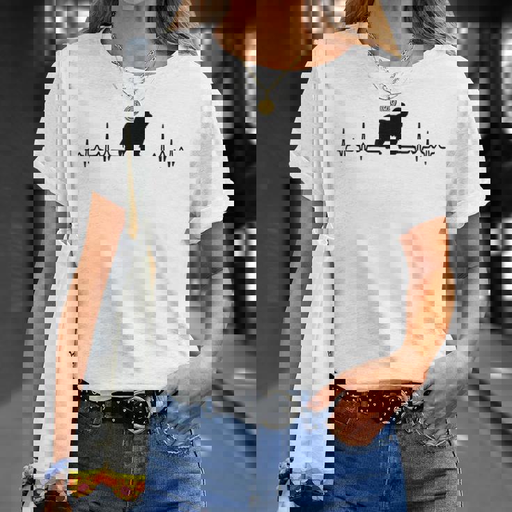ハートビートドッグ-Ecgパルスビアデッドコリー Tシャツ 彼女への贈り物