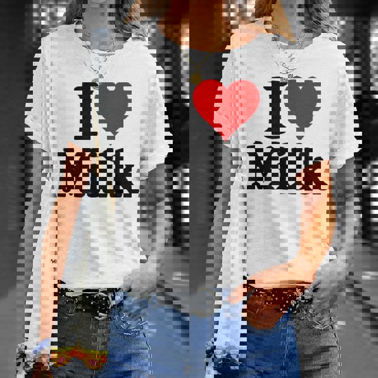 ハートミルクが大好き Tシャツ 彼女への贈り物