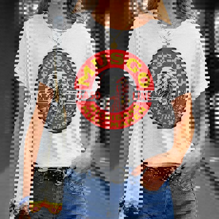 バックプリントのみ レトロ ヴィンテージ ガソリンスタンド ムスゴ ガソリンオイル Tシャツ 彼女への贈り物