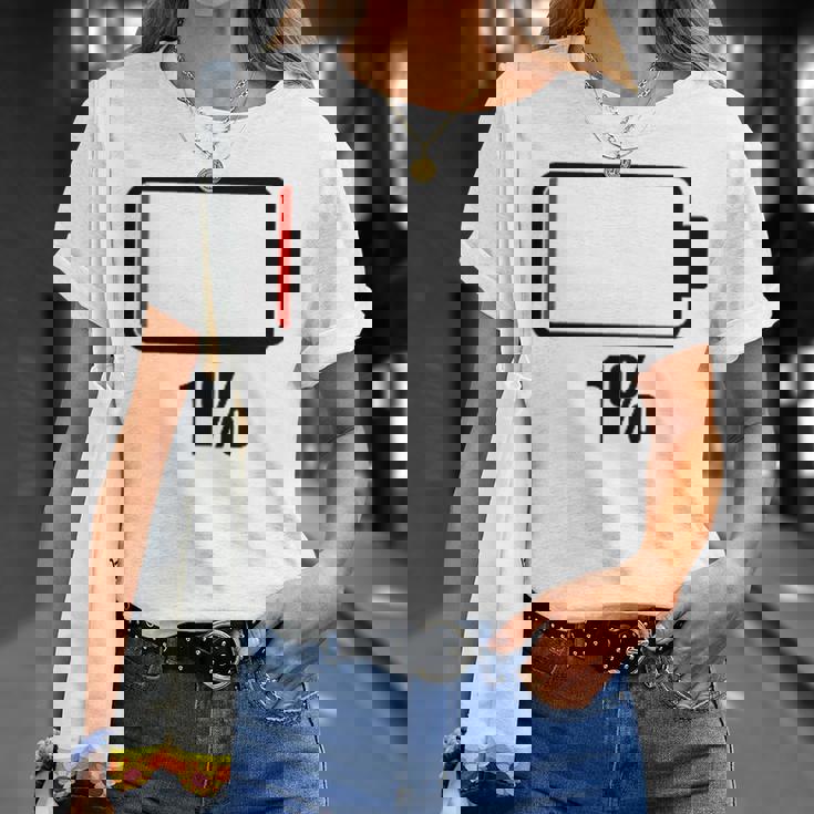 バッテリー1シャツ残り1バッテリーデッドシャツのバッテリー残量が少なくなりました。 Tシャツ 彼女への贈り物