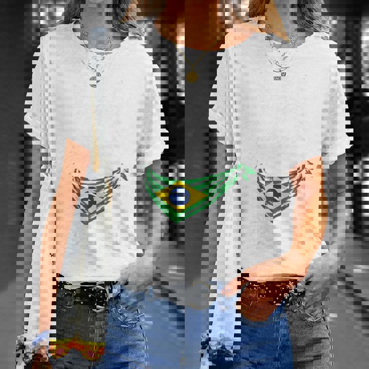 ビンテージ ブラジルの旗 面白い ブラジル 猫 サングラス Tシャツ 彼女への贈り物