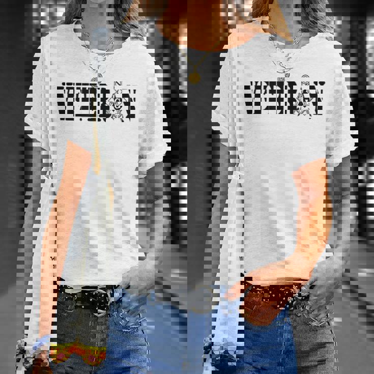 フリーメイソン ミリタリー 退役軍人 メイソンスクエアとコンパス フリーメイソン Tシャツ 彼女への贈り物