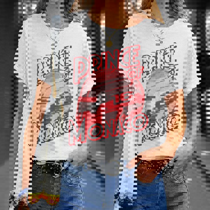 プリンス・オブ・モナコ 16 ミニマリスト レーシングの背景 Tシャツ 彼女への贈り物
