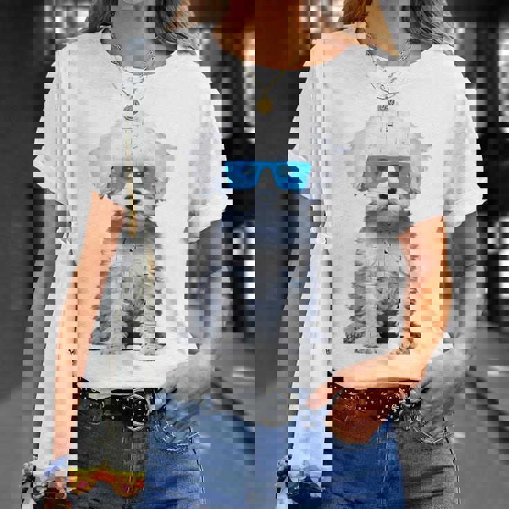 プードル 犬 幾何学的 キュート サングラス アニマル アート プードル Tシャツ 彼女への贈り物