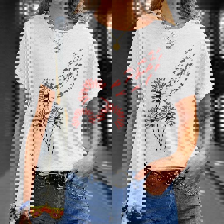 ロブスター愛好家のためのフラワータンポポロブスターシャツ Tシャツ 彼女への贈り物