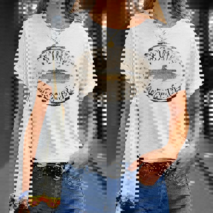 ワイオミング ジャクソン ホール トラウト 魚 フライフィッシング ビンテージ Tシャツ 彼女への贈り物