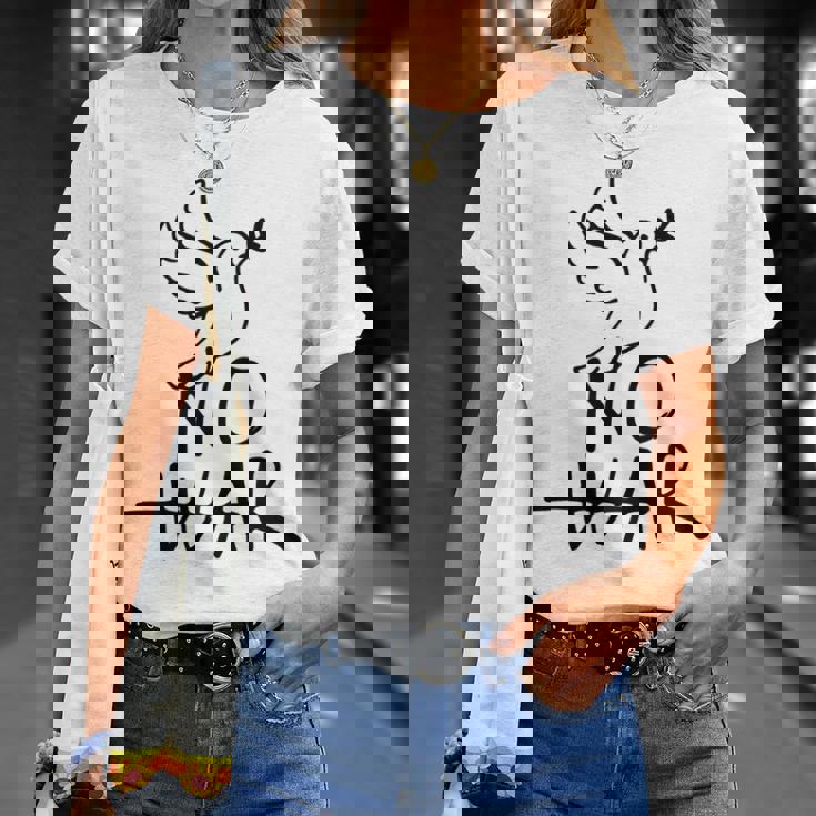 不戦の鳩 世界平和の象徴 ホープ・ハーモニー・フェスティバル No War Dove Of Wolrd Peace 長袖tシャツ Tシャツ 彼女への贈り物