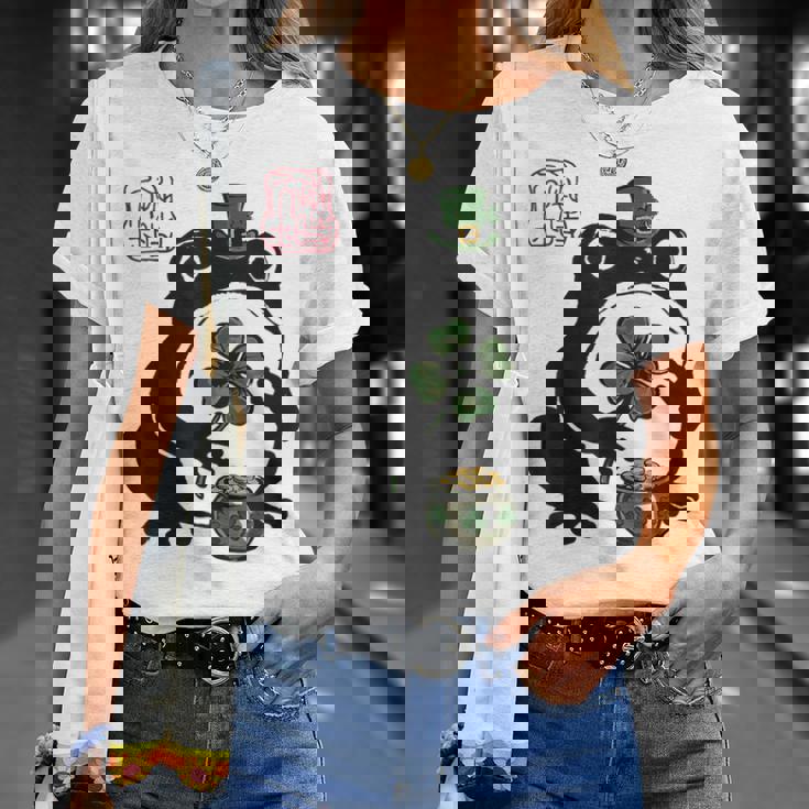 不機嫌そうなカエル 面白い 聖パトリックデー クローバーリーフ アニメ 日本語 Tシャツ 彼女への贈り物