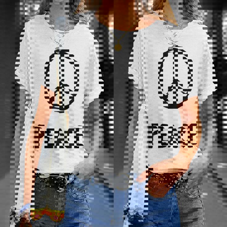 平和の印 平和のシンボル 世界平和 希望 調和 Peaceign World Peaceymbol Hope Tシャツ 彼女への贈り物