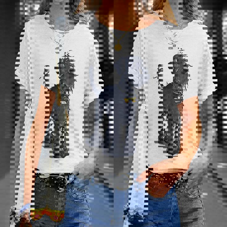 愉快なジャイアントシュナウザー Ichnauzer ギフト ドッグファン 長袖tシャツ Tシャツ 彼女への贈り物