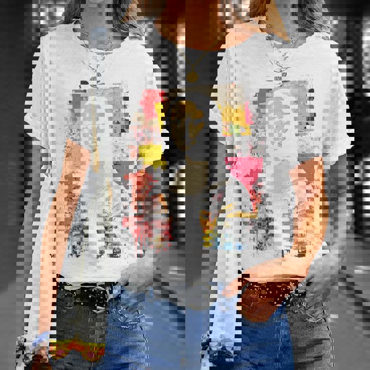 抽象グラフィティ モナリザ バックプリント Tシャツ 彼女への贈り物