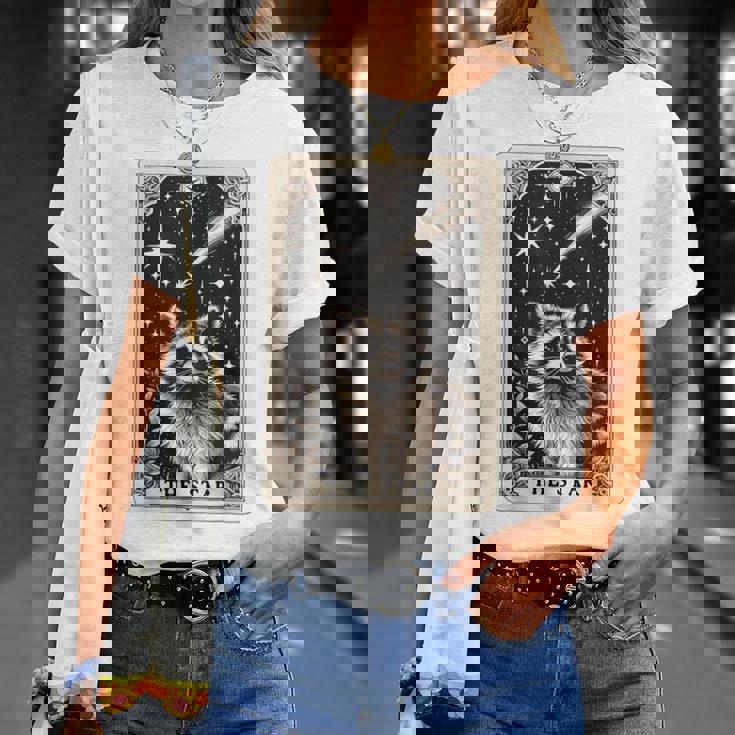 星のタロットカード アライグマ 占星術 神秘的なアライグマ Tシャツ 彼女への贈り物