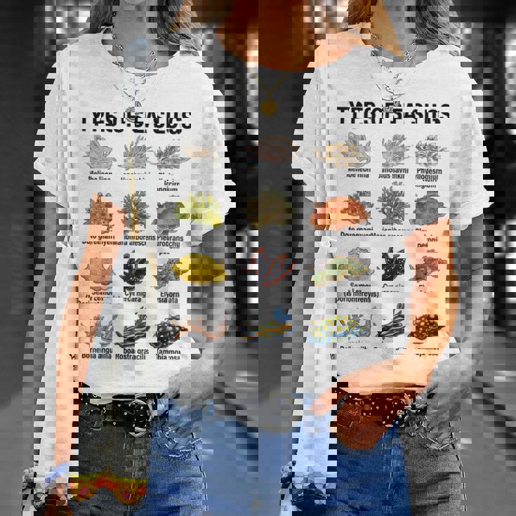 海洋ナメクジの種類科学海洋生物学チャート Tシャツ 彼女への贈り物