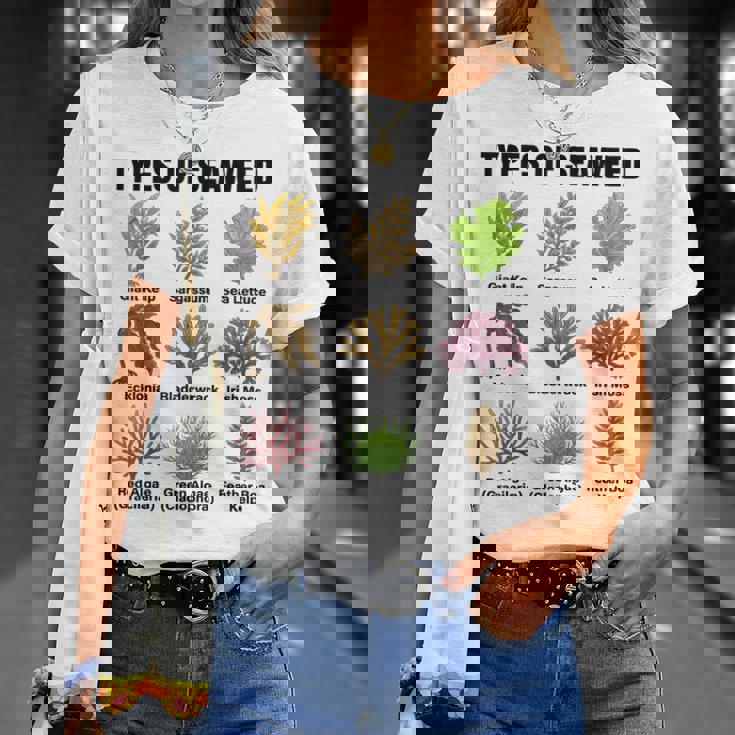 海藻の種類、海藻種チャート、海藻の種類 Tシャツ 彼女への贈り物