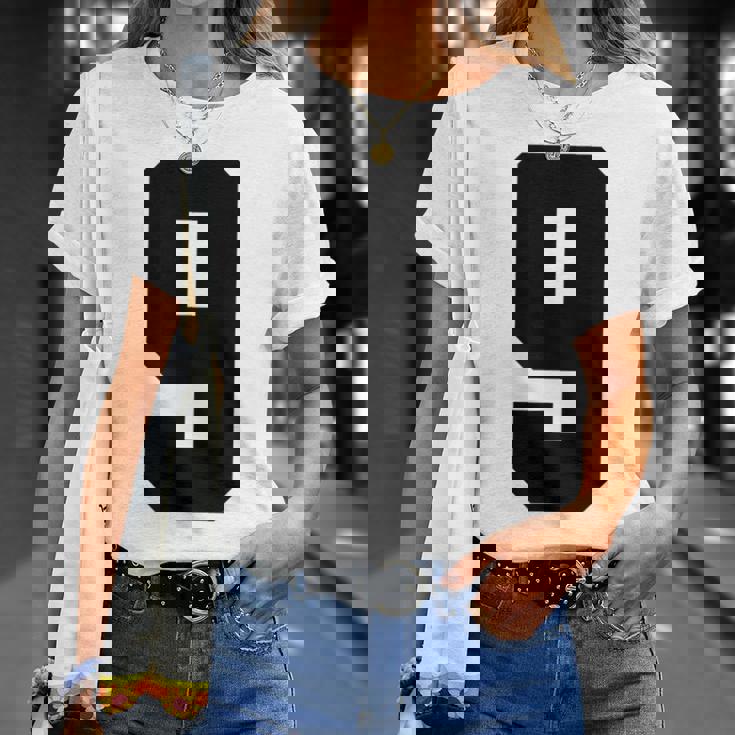 番号9 ナインスポーツジャージ 誕生日年齢 ラッキーナンバーブラック Tシャツ 彼女への贈り物