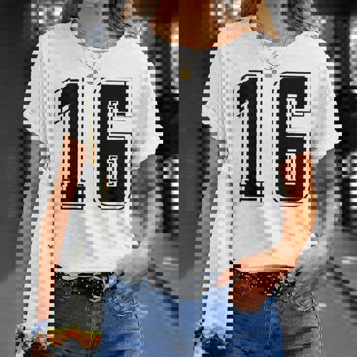 背番号 16 チーム短大スポーツ背番号付きユニフォーム Tシャツ 彼女への贈り物