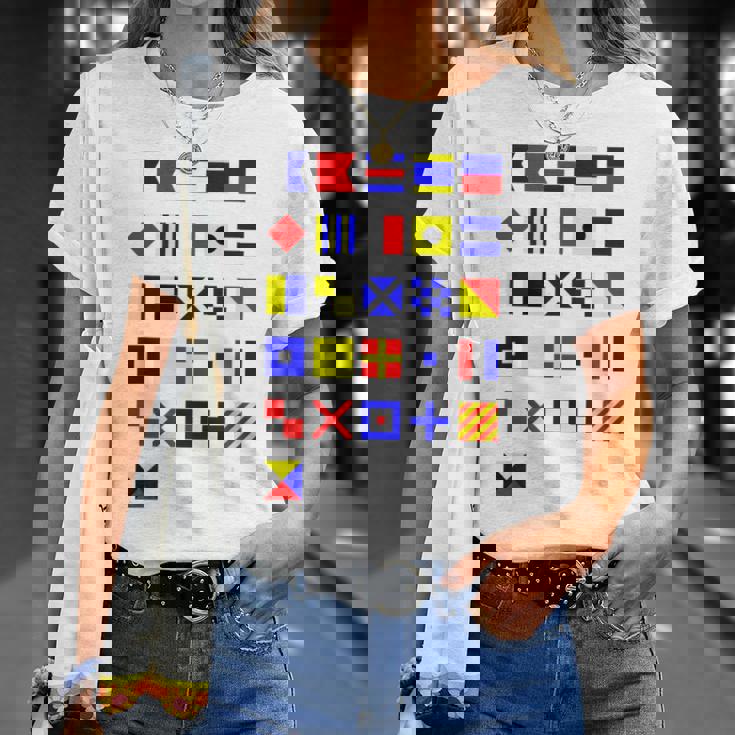 航海信号旗 アルファベット Tシャツ 彼女への贈り物