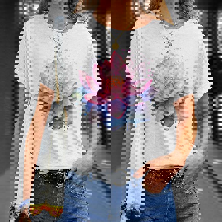 蓮の花 ユリパッド、自然、花、ビューティーアート Tシャツ 彼女への贈り物