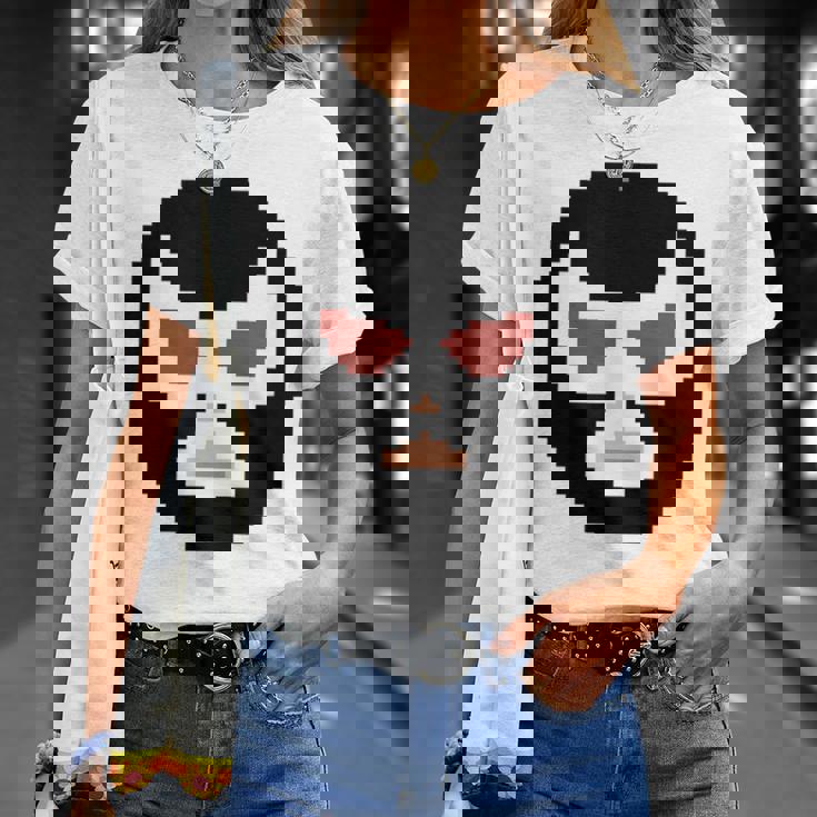 覆面レスラー マスク ピクセルアート ドット絵 怪人 プロレス Tシャツ 彼女への贈り物