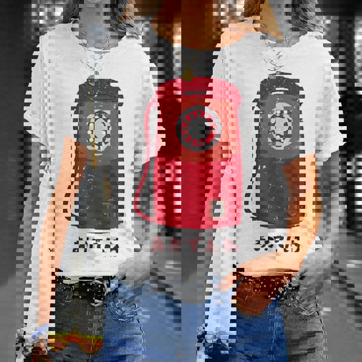 赤電話 赤公衆電話 昭和 レトロ 昭和家電 昭和風 イラスト シンプル おもしろ かわいい Tシャツ 彼女への贈り物