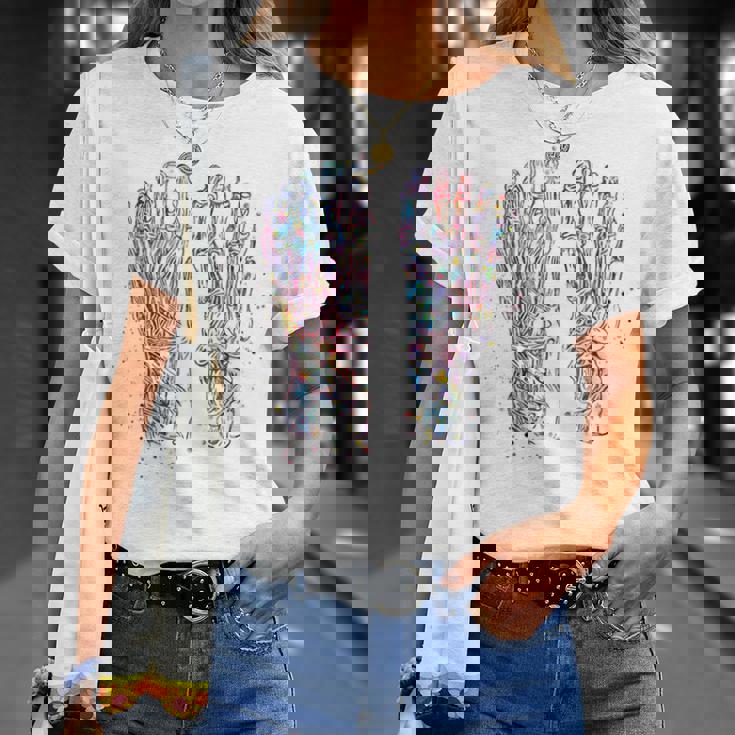 足解剖学 水彩 骨格 足 筋肉 Tシャツ 彼女への贈り物