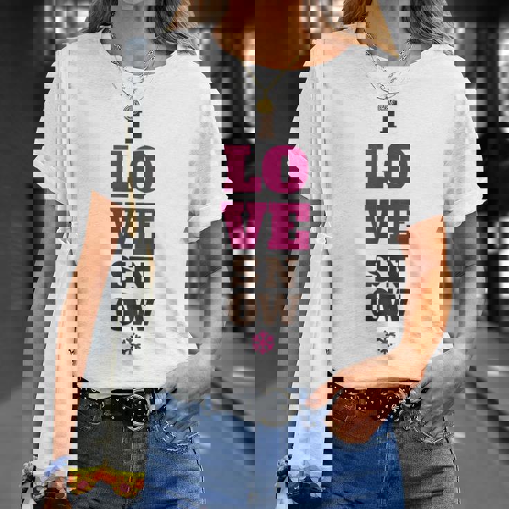 雪の冬が大好き Tシャツ 彼女への贈り物