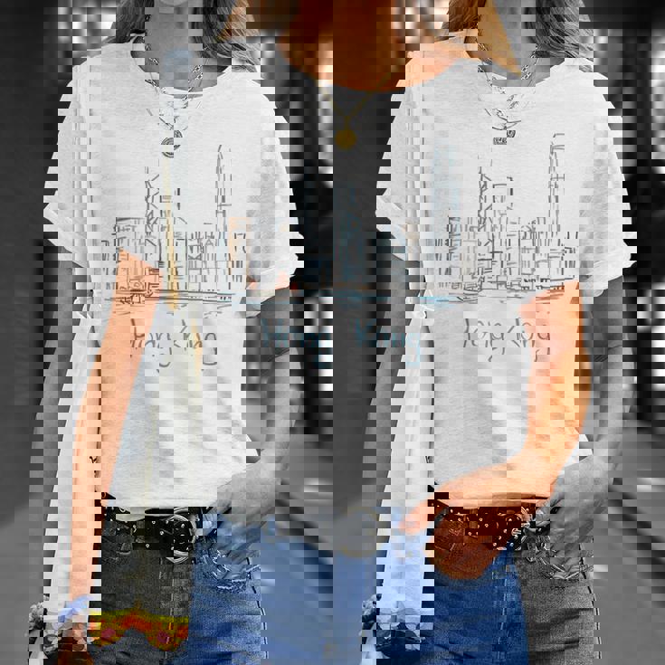 香港旅行 お土産 歴史的都市 ランドマーク ギフト Tシャツ 彼女への贈り物