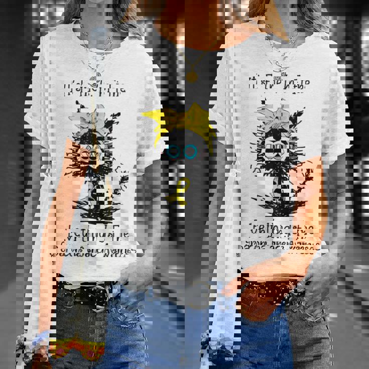 黒猫大丈夫だよ元気だ肉腫啓発 Tシャツ 彼女への贈り物