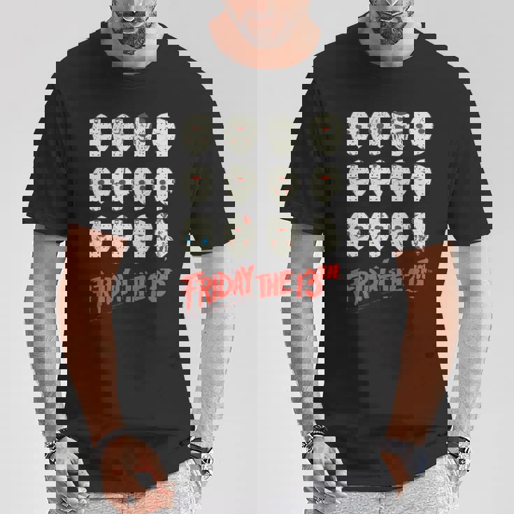 13日の金曜日 ハロウィン デザインマスク 長袖tシャツ Tシャツ 面白い贈り物