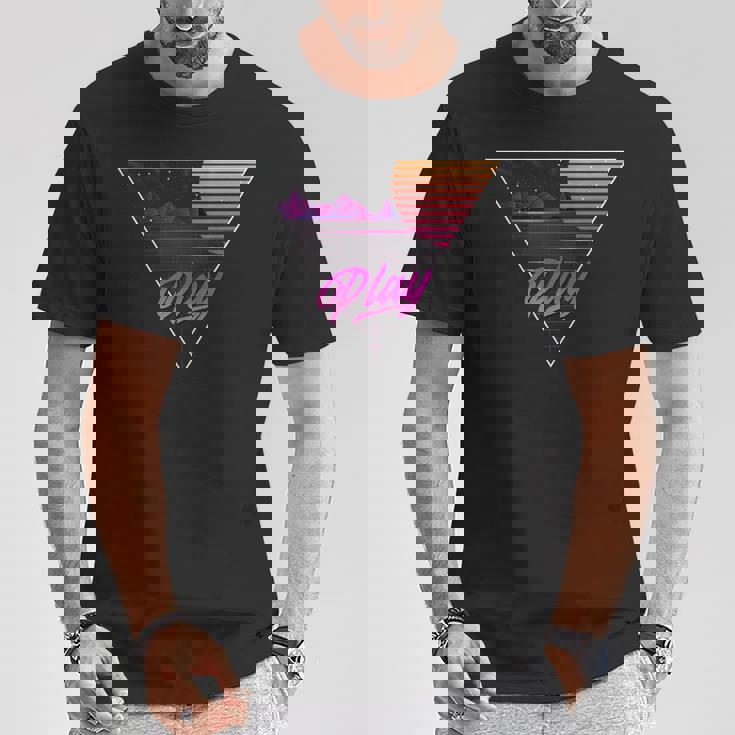 1980年代ynthwave ギフトtシャツ ゲーマーtシャツ レトロスタイリング Tシャツ 面白い贈り物