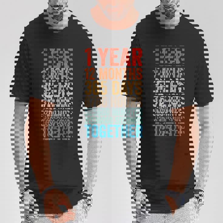 1年記念日 彼 彼女 カップル 1回目の結婚 Tシャツ 面白い贈り物