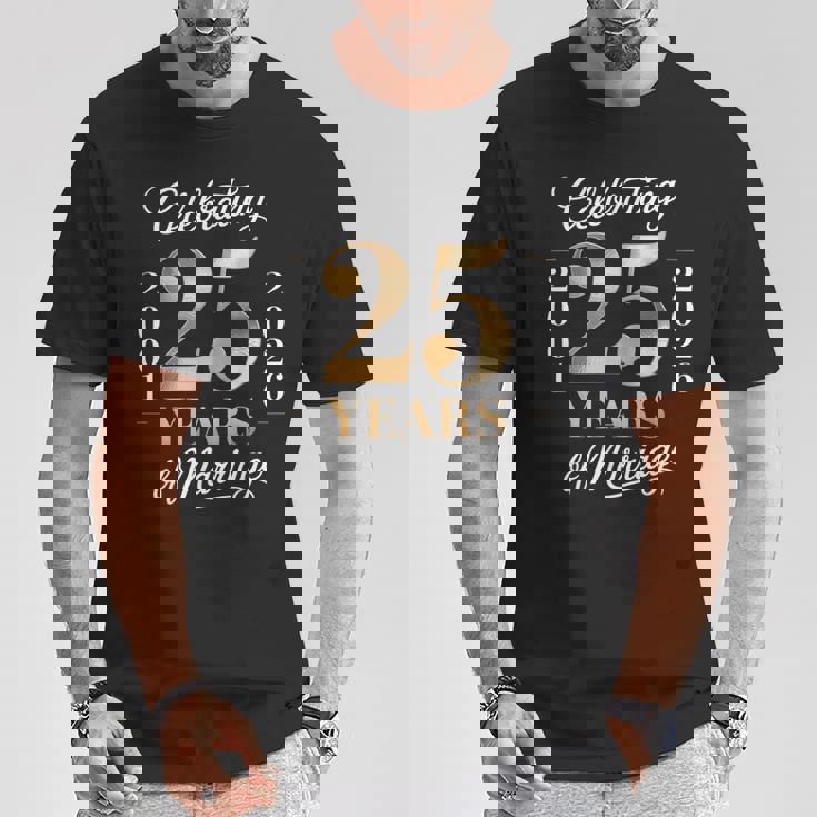 2001 年から 2026 年までのカップルの結婚 25 周年を祝う Tシャツ 面白い贈り物