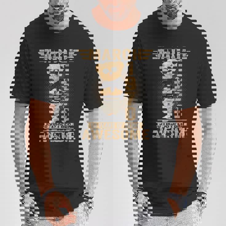 3月 56歳の誕生日 男性 女性 1970年 素晴らしいテディベア Tシャツ 面白い贈り物