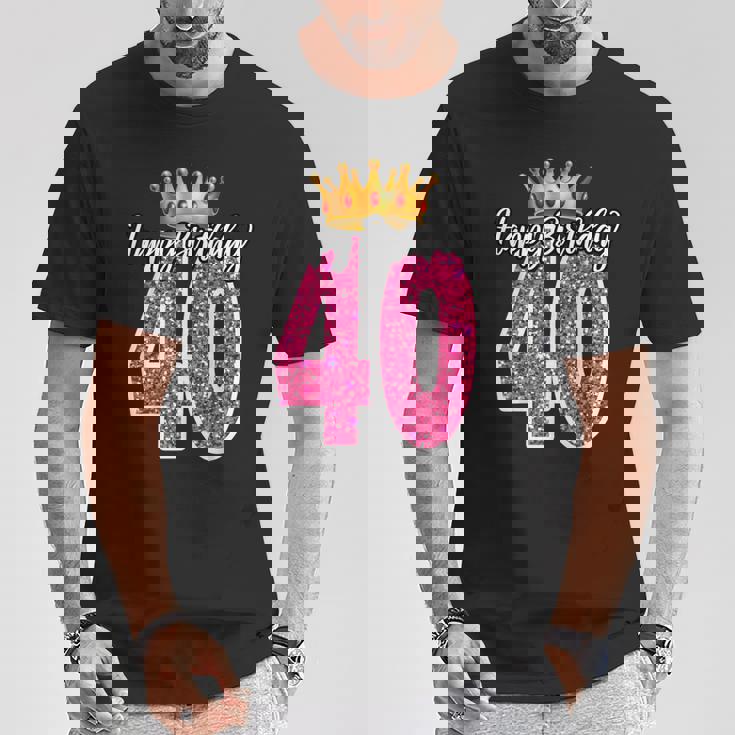40歳 ハッピーバースデー キュート 40歳 誕生日 マッチング Tシャツ 面白い贈り物