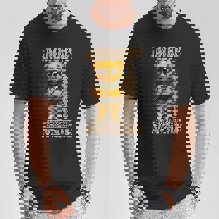 46歳 1980年1月 テディベア 46歳 誕生日 男性 女性 Tシャツ 面白い贈り物