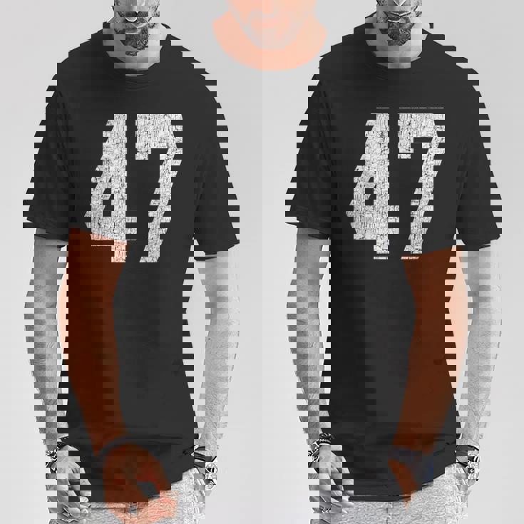 47 ジャージユニフォーム バーシティ スポーツ番号 47歳の誕生日 Tシャツ 面白い贈り物