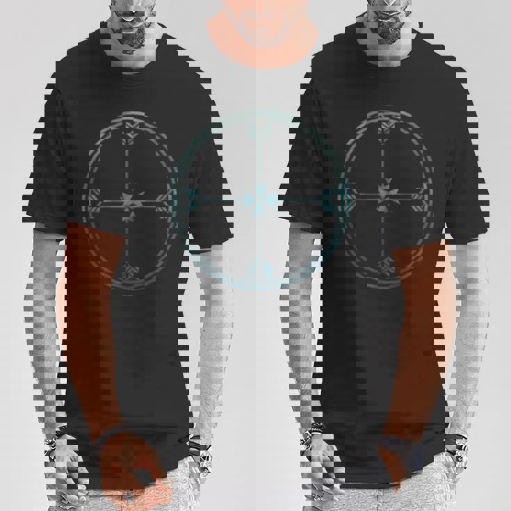 4本の矢、4方向、円、ネイティブアメリカン、インディアン。 Tシャツ 面白い贈り物